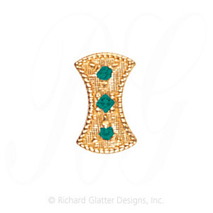 GS453 E - 14 Karat Gold Emerald Slide 